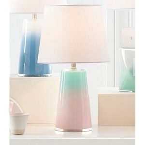Pottery Barn Teen Ombre Prism Table Lamp Pink Mint PB Teen Bedroom Desk Light